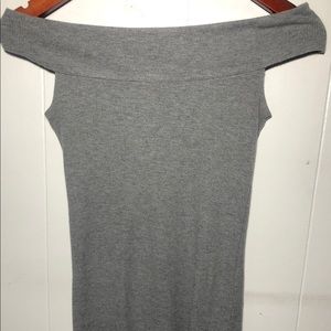 Off-the-shoulder grey top
